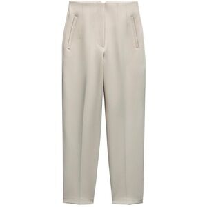 Zara Tailored High-Rise Cream Trousers